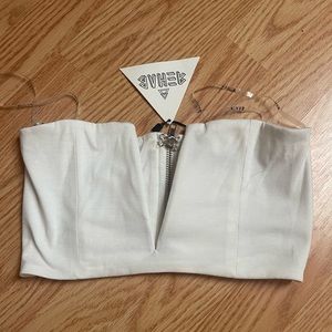 V Cut White Crop Top